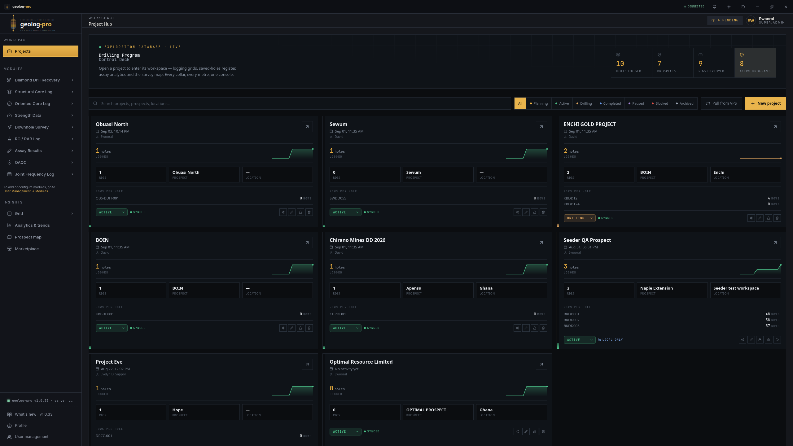 Desktop project hub